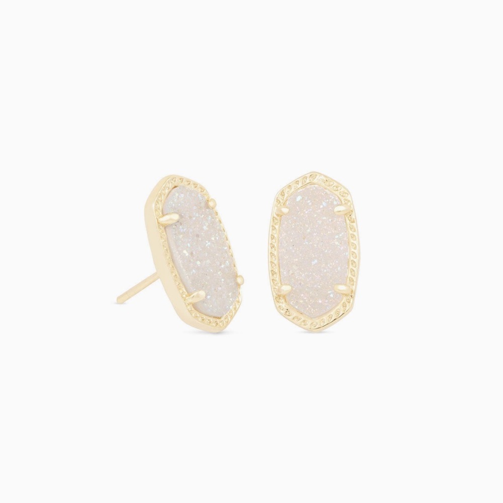 NWOT Kendra Scott Iridescent Drusy Stud Earring